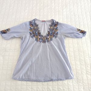 Johnny Was top with embroidery